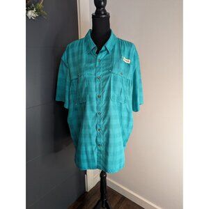 Magellan Outdoors Men's Aransas Pass Short Sleeve Button Down Shirt - XL